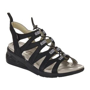 Black Comfort Sandals with Strappy Design